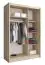 eenvoudige kledingkast met één deur met spiegel Warbreck 06, kleur: sonoma eiken - afmetingen: 200 x 130 x 62 cm (H x B x D)