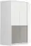 Draaideurkast / hoekkast Alwiru 05, kleur: wit grenen / grijs - 197 x 108 x 108 cm (h x b x d)