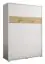 Verticaal opklapbed / opklapbaar bed Namsan 03, kleur: mat wit / eiken Artisan - ligvlak: 140 x 200 cm (B x L)