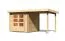 Berging / tuinhuis SET ACTION 2 met lessenaarsdak incl. aanbouw dak, kleur: onbehandeld, grondoppervlakte: 4.84 m²