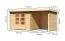 Berging / tuinhuis SET met lessenaarsdak incl. aanbouw dak, zijwand & achterwand, kleur: onbehandeld hout, grondoppervlakte: 6,16 m²