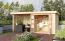 Berging / tuinhuis SET ACTION onbehandeld met aanbouw dak 2,4 m breed, grondoppervlakte: 5,05 m²