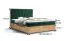 Boxspringbett mit weiche Veloursstoff Pilio 28, Farbe: Grün / Eiche Golden Craft - Liegefläche: 180 x 200 cm (B x L)