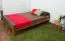 Futonbed / , vol hout, bed massief grenen, kleur eikenhout A8, incl. lattenbodem - afmetingen: 120 x 200 cm