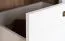 Vitrine Lotofaga 09, Farbe: Weiß / Walnuss - 200 x 66 x 48 cm (H x B x T)