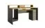 Bureau met veel opbergruimte / 160 x 70 x 91,5 cm / Ergonomisch / Aritsan - eiken / grafietgrijs / 6 vakken / Kissamos 02 / met beeldscherm verhoging