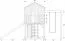 Spielturm S20C1, Dach: Grün, inkl. Wellenrutsche, Einzelschaukel-Anbau, Balkon, Sandkasten, Kletterwand und Holzleiter - Abmessungen: 462 x 363 cm (B x T)