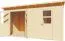 Tuinhuis met berging Warstein 01 incl. vloer, onbehandeld - 19 mm prefab / elementen tuinhuis, grondoppervlakte: 10,48 m², plat dak, dubbele deur en enkele deur met veiligheidsglas