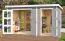 Tuinhuis met berging G264 Lichtgrijs - 28 mm blokhut profielplanken, grondoppervlakte: 8,78 m², lessenaarsdak
