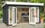 Chalet / tuinhuis G209 Carbon grijs incl. vloer - 34 mm blokhut profielplanken, grondoppervlakte: 13,80 m², monopitch dak