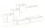 Elegant wandmeubel met vijf deuren Kongsvinger 74, kleur: eiken Wotan / grijs hoogglans - Afmetingen: 150 x 330 x 40 cm (H x B x D)