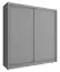 eenvoudige Bickleigh 20 schuifdeurkast, kleur: grijs - afmetingen: 200 x 180 x 62 cm (H x B x D), met vijf vakken