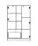 Jongerenkamer - ladekast / dressoir Sallingsund 05, kleur: eiken / wit / antraciet - afmetingen: 139 x 92 x 40 cm (H x B x D), met 2 deuren, 1 lade en 9 vakken