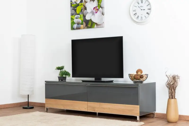 TV-onderkast Vaitele 31, kleur: antraciet hoogglans / notelaar - 46 x 152 x 45 cm (H x B x D)