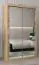 Schuifdeurkast / kledingkast Bisaurin 2D met spiegel, kleur: eik sonoma - afmetingen: 200 x 120 x 62 cm ( H x B x D)