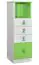 Kinderkamer - ladekast / commode Luis 24, kleur: eiken wit / groen - 127 x 40 x 42 cm (h x b x d)