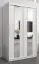 Schuifdeurkast / kleerkast Polos 02 met spiegel, kleur: mat wit - afmetingen: 200 x 120 x 62 cm (H x B x D)