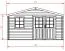 Tuinhuis / chalet Rimpach, FSC®, onbehandeld, blokhut profielplanken 34 mm - grondoppervlakte: 11,86 m², zadeldak