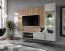 Wohnwand | Push-to-open Funktion | Farbe: Perla Grau / Eiche Artisan | inkl. LED-Beleuchtung | Maße: 200 x 35 x 148 cm | 1 TV-Unterschrank | 1 Vitrine
