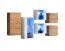 6-delige set hangelementen / hangkasten Volleberg 108, kleur: eiken Wotan / wit - afmetingen: 80 x 150 x 25 cm (H x B x D), met blauwe LED-verlichting
