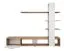 Modern wandmeubel Kinn 01, kleur: eiken Wotan / wit hoogglans - Afmetingen: 152 x 190 x 35 cm (H x B x D), met voldoende opbergruimte