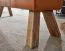 Sitzbank aus Echtleder und Massivholz, Farbe: Braun / Mango - Abmessungen: 60,5 x 133 x 34 cm (H x B x T)