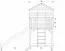 Spielturm S20B, Dach: Grün, inkl. Wellenrutsche, Balkon, Sandkasten und Holzleiter - Abmessungen: 330 x 251 cm (B x T)