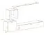 Wohnwand mit Push-to-open Funktion Balestrand 229, Farbe: Weiß / Schwarz - Abmessungen: 150 x 250 x 40 cm (H x B x T), mit sieben Fächern
