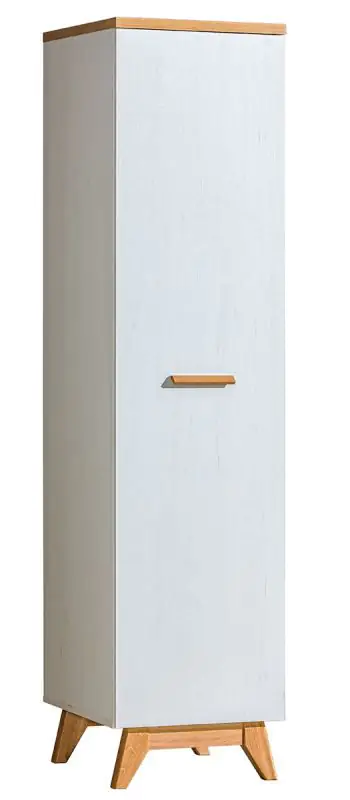 Draaideurkast / kledingkast Panduros 02, kleur: wit grenen / eiken bruin - Afmetingen: 185 x 45 x 52 cm (H x B x D)