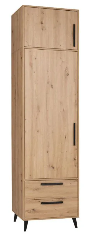 kledingkast & kastopbouw met veel opbergruimte Gondomar 09, kleur: eiken Artisan - afmetingen: 240 x 63 x 54 cm (H x B x D), met 2 deuren en 5 vakken