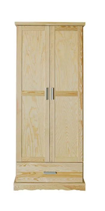kledingkast massief grenenhout natuur Buteo 01 - Afmetingen 195 x 80 x 59 cm (H x B x D)