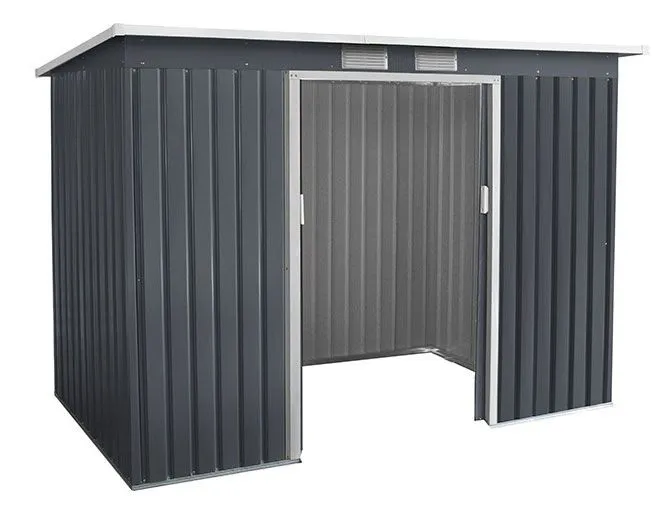 Metalen tuinhuis / schuur Compact 3, buitenafmetingen: 277 x 130 x 173 cm (L x B x H), kleur: antraciet