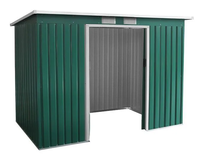 metalen berging / tuinhuis Kompakt 3, buitenafmetingen: 277 x 130 x 173 cm (L x B x H), kleur: groen