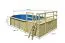 Holz Pool 4 SET, Farbe: Natur KDI, Ø 633, inkl. Leitern & Terrasse 3-teilig