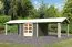 Berging / tuinhuis SET terra grijs met twee zadeldak aanbouw dak verlengingen, grondoppervlakte: 8,65m²