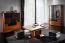 Wohnzimmer Komplett - Set J Lopar, 3-teilig, teilmassiv, Farbe: Nuss / Schwarz