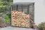 Brandhout overkapping 03 met achterwand, kleur: grijs - gemaakt van grenen, FSC® - afmetingen: 188 x 69 x 183 cm (L x B x H)