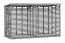 Grote overkapping voor brandhout 07 met achterwand, kleur: grijs - gemaakt van grenen, FSC® - afmetingen: 363 x 116 x 212 cm (L x B x H)