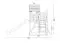 Spielturm K45 inkl. Sandkasten, Anbauturm und Doppelschaukel - Abmessungen: 355 x 187 cm (L x B)