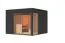 Aada 1" saunahuis Variant A, kleur: antraciet - 308 x 308 cm (B x D), vloeroppervlak: 9,27 m².