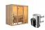 Sauna "Vali 2" SET - Kleur: Natuurlijk, Kachel 3,6 kW - 216 x 122 x 198 cm (B x D x H)
