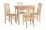 Complete eetkamerset F, 5-delig, houtkleur: eiken, eenvoudig ontwerp, 4 massief houten stoelen, robuuste tafel, ruimtebesparend, solide ontwerp
