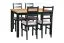 Complete eetkamerset U, 5-delig, tijdloos design, 4 houten fauteuils met comfortabele bekleding, robuuste eettafel in zwart/eiken, hoogwaardig hout