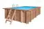 Houten zwembad Verano 07 - Set gemaakt van KDI vurenhout - Afmeting (cm): 322 x 502 x 124 (L x B x H), incl. pomp & zandfilter