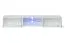 Stijlvol wandmeubel met LED-verlichting Volleberg 05, kleur: wit / zwart - Afmetingen: 140 x 260 x 40 cm (H x B x D), met push-to-open functie