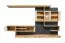 Buitengewoon wandmeubel Bjordal 30, kleur: eiken Wotan / antraciet / wit hoogglans - Afmetingen: 182 x 300 x 45 cm (H x B x D), met vijf deuren en 10 vakken