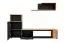 Modern wandmeubel Bjordal 01, kleur: mat zwart / eiken Wotan - Afmetingen: 200 x 160 x 40 cm (H x B x D), met voldoende opbergruimte