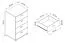 sideboard kast / ladekast met vier laden Lowestoft 09, kleur: grijs - afmetingen: 85 x 50 x 40 cm (H x B x D), in een eenvoudige stijl.