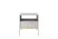 Nightstand Worthing 59, kleur: grijs / goud - Afmetingen: 56 x 54 x 39 cm (H x B x D)