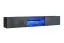 Elegant wandmeubel Volleberg 16, kleur: grijs / eiken Wotan - Afmetingen: 140 x 260 x 40 cm (H x B x D), met blauwe LED-verlichting